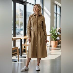 NWT J. Crew Long Sleeve Tan Dress